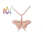 27g Fadeless Butterfly Pendant Cubic Zirconia Necklace for sale