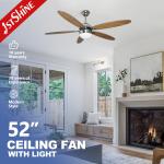230V AC Motor Indoor 5 MDF Blades LED Ceiling Fan for sale