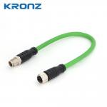 M12 IE Connectors 8 Pin X Code Cat6A 26AWG Female To Male PVC Drag Chain Shielded for sale