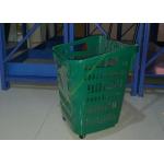 PP Rolling Supermarket Shopping Basket / Cart With Four Wheels 435 * 420 * 550mm for sale