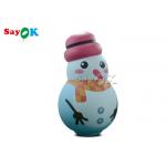 White Indoor Ornaments Inflatable Snowman Model Balloon With Pink Hat for sale