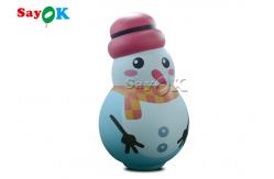 China White Indoor Ornaments Inflatable Snowman Model Balloon With Pink Hat supplier