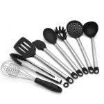 9 Pieces SS Handle Silicone Non Stick Utensils Set Lead Free for sale