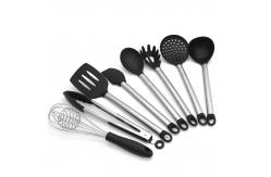 China 9 Pieces SS Handle Silicone Non Stick Utensils Set Lead Free supplier