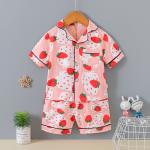Children Cardigan Pajama Set Summer Thin Air Conditioning Suit for sale
