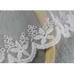 Scalloped Embroidered Nylon Mesh Lace Trims Cotton Tulle Floral Lace Trim Custom for sale
