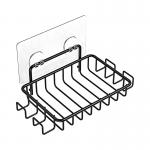 No Drilling Stainless Steel Adhesive Soap Dish Soap Holder for Shower Wall with 4 Hooks for sale