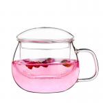BPA Free Hand Blown Tea Steeper Mug , Thin Wall Glass Tea Infuser Travel Cup for sale