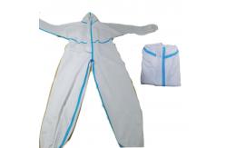 China 50000PCS/Day White Non-Woven Waterproof Hooded Protective Coveralls with Elastic Ankle supplier