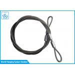SGS Extension Spring Safety Cable 3mm Stainless Steel Wire Rope With Loop End