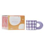 Large Handmade Ceramic Mugs Print Colorful Polka Dots Creative Design Ceramic Mug With Lid DW-01A567 for sale