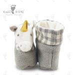Grey Soft Cute Plush Baby Shoes Infant White Unicorn Head Baby Boy Shoes for sale