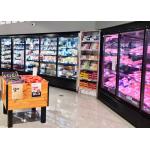 Supermarket Upright Glass Door Display Freezer Low Temperature for sale