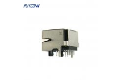 China 1 Port 1x8P 8Pin Right Angle PCB Female RJ45 Modular Connector supplier