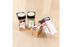 China Food Grade Oats Clear Pet Plastic Square Jar With  Screw Top Lid supplier