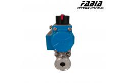 China Clamp Ptfe Lined Ball Valve With Double Acting Pneumatic Actuator supplier