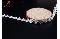 China Polyester Flower Surround Water Soluble Embroidery Lace Trim For Dress supplier