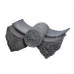 Chinese Pagoda Clay Roof Tiles House Ornaments 160mm Grey Ceramic Roof Tiles for sale