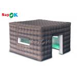 Air Inflatable Tent Black Big Commercial Outdoor Inflatable Cube Tent  With Led Light for sale