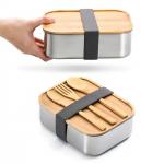 Stainless Steel Bento Lunch Box Bamboo Lid 1200 Ml Lunch Box for sale