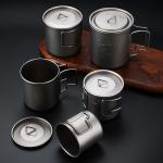 Pure Titanium Cup With Lid Outdoor Mug Camping Folding Cup