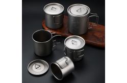 China Pure Titanium Cup With Lid Outdoor Mug Camping Folding Cup supplier