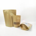100g 250g Kraft Paper 100 Mircon CYMK Stand Up Zipper Bag for sale