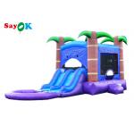 Girls Pastel Pink Inflatable Bounce House White Bouncy Jumping Castle for sale