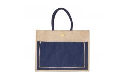 China Linen Stitching Canvas Hessian Shopping Bags Custom Printed For Women supplier
