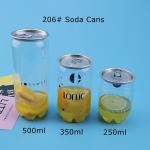 330ml 500ml 250ml PET Plastic Cans For Beverage Milk Tea