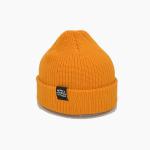 Custom Yellow Knit Beanie Hats 58CM For Winter Unisex Adult for sale