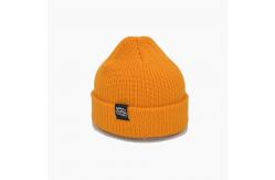 China Custom Yellow Knit Beanie Hats 58CM For Winter Unisex Adult supplier