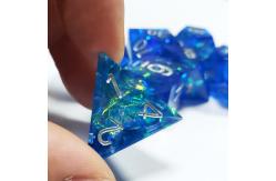 China Blue Ocean Heart Crystal Resin Boarding Dice Set Dragon and Dungeon supplier
