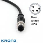 M12 Sensor Connectors with PVC Cable A Code Industrial Straight Connector IP67 for sale
