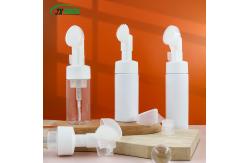 China 40ml Clear White Foam Pump Bottle Round Shape With Silicone Cleansing Brush supplier