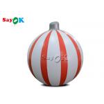 0.6m Red And White PVC Self Inflating Christmas Balloon Customized Store Decor for sale
