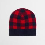 Slouchy Buffalo Check Beanie , Lightweight Chunky Knit Beanie Mens / Boys for sale