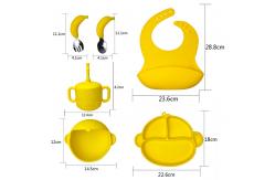 China Practical Silicone Baby Feeding Set Tableware Cartoon Monkey Shape Food Grade supplier