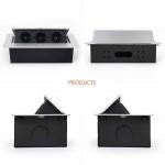 Silver Color Pop Up Power Socket , EU DE Pop Out Plug Socket Three Inserts for sale