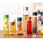 350ml 500ml Voss Style Plastic Juice Bottle With Colored Screw Lid for sale