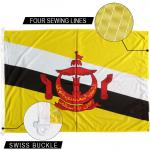 Nation Brunei Flag 3x5' With Double Sided Hemming 100% Polyester Rope And Swiss Buckle for sale