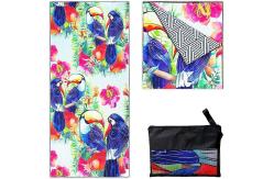 China Sublimated Polyester Microfiber Double Sided Sand Free Beach Towel Custom Logo supplier