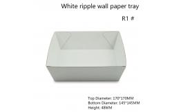China Rectangular White Paper Food Serving Tray Height 47mm supplier