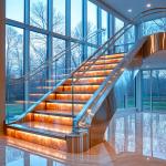 Stylish PVD Stainless Steel Handrails with 6mm Side Steel Thickness for Glass Applications for sale