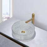 Modern Glass Wash Basin Silver Color Artistic Countertop Sinks for sale