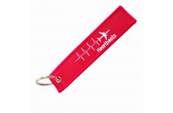China Heartbeat Plane Keychain - Custom Embroidery on Durable Polyester / Metal Ring & Premium Packaging supplier