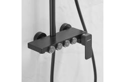 China Matte Black Bathroom Hand Shower Mixer Set Wall Mount Complete Set supplier