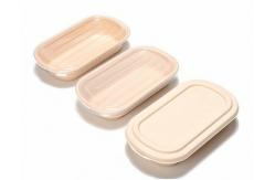 China Biodegradable Bamboo Pulp Food Container Microwaveable With Cover Safety supplier