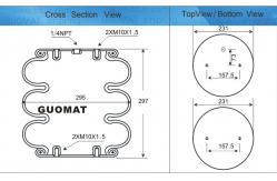China Guomat Air Spring 3B6617 Triple Convoluted Air Spring Rubber Bellow NO. 3B300 supplier