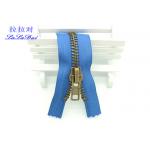 High End Garment Open Ended Zips  , 25 Inch Metal Zips For Bags Cotton / 100% Polyester Tape for sale
